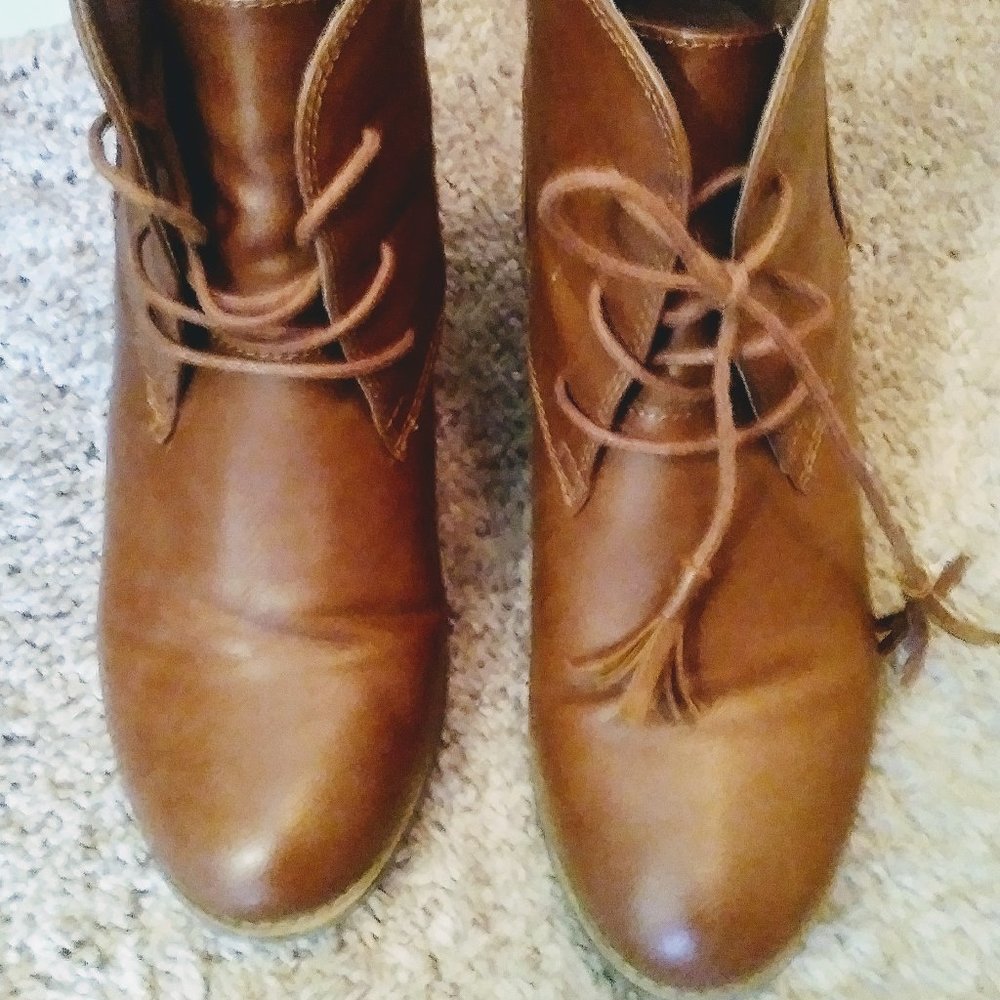 Women's Wedge Booties - Brown Size 11